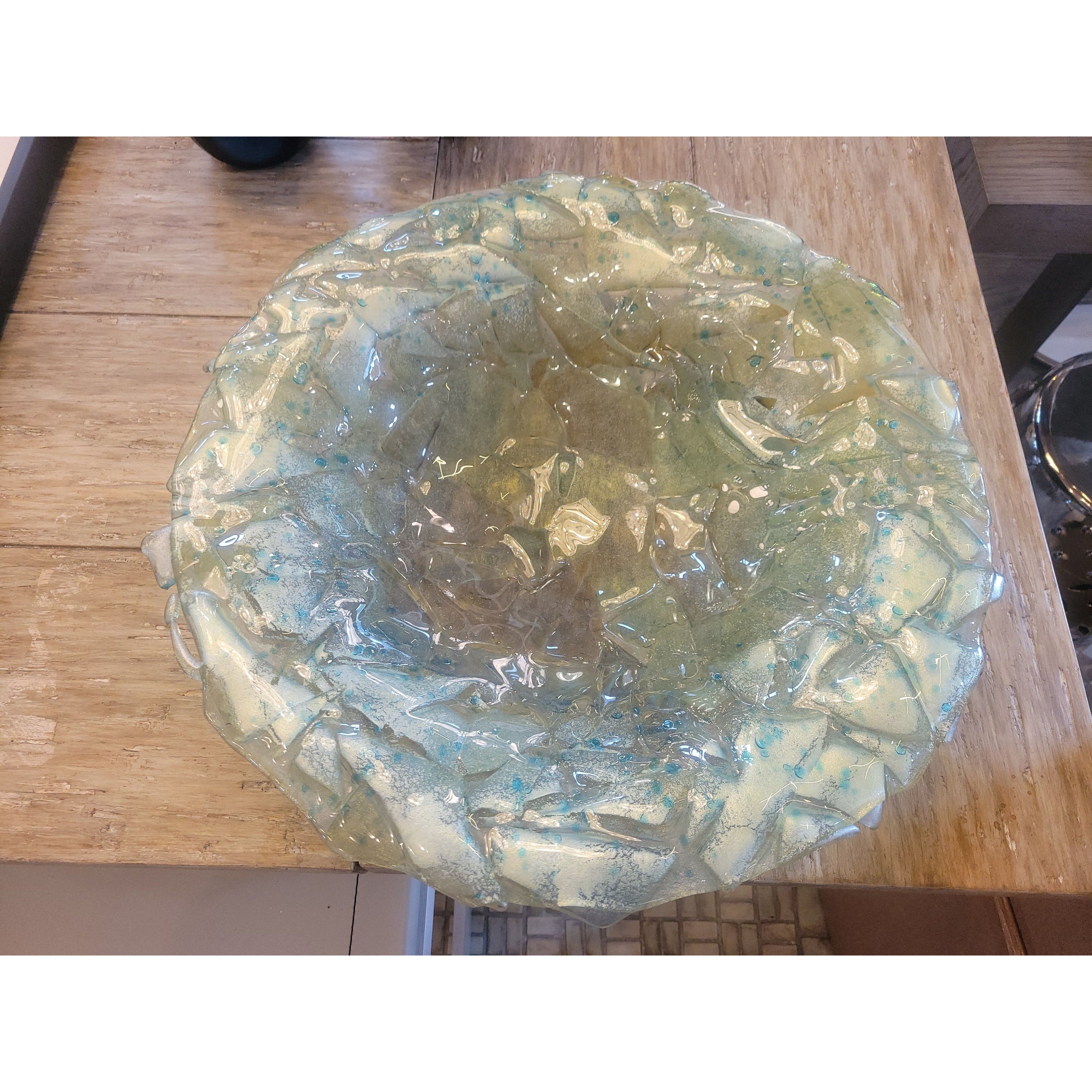 Rare Vintage Green Art Glass Bowl