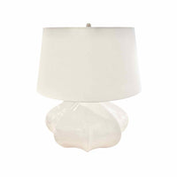 Rana Collection Polished White Ceramic Table Lamp by Visual Comfort w/ Shade