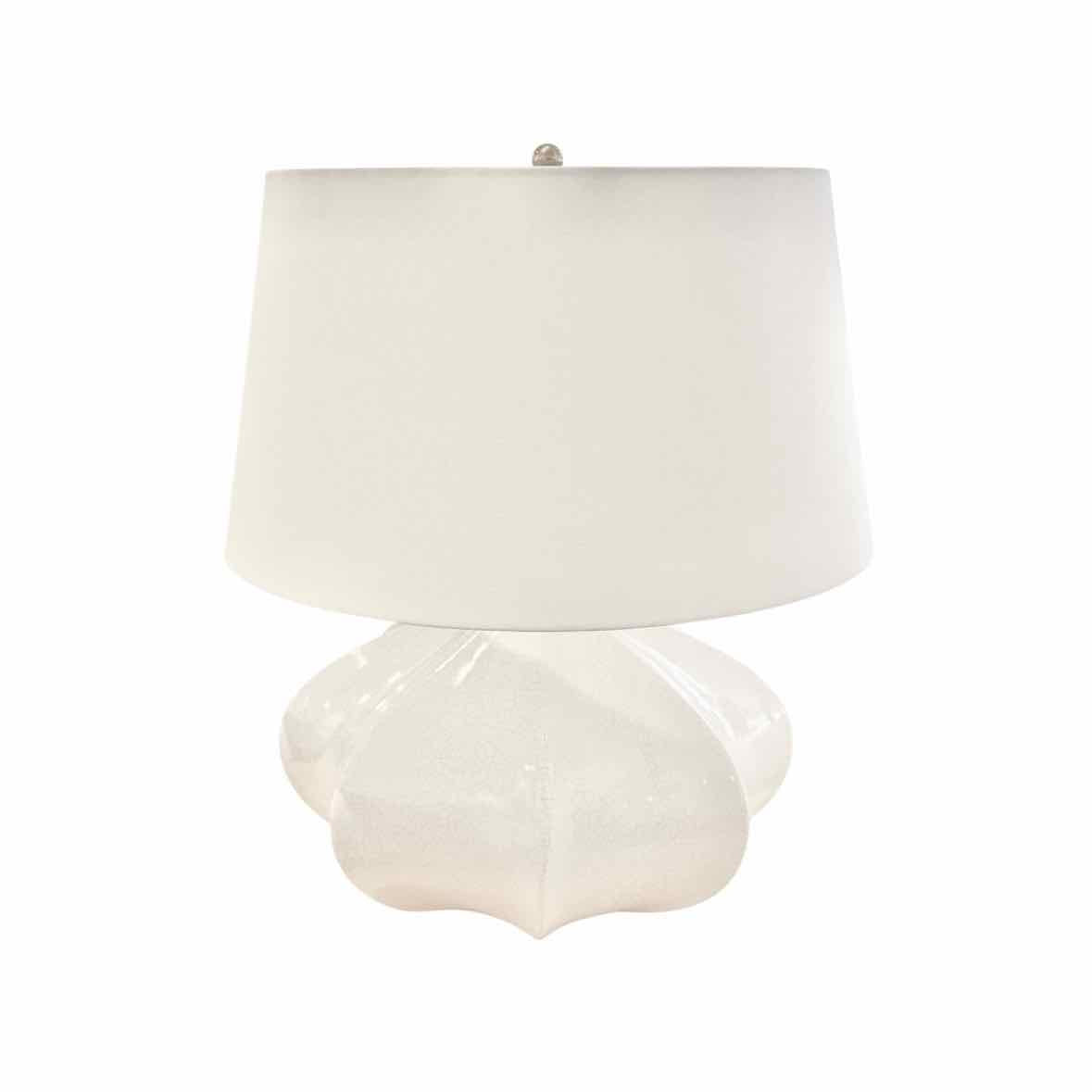 Rana Collection Polished White Ceramic Table Lamp by Visual Comfort w/ Shade