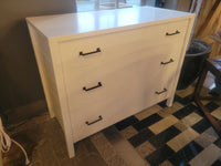 White 3-Drawer Dresser w/ Black Metal Hardware