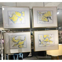Yellow Bird in Flight painting - colletteconsignment.com