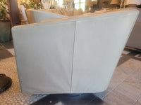 PAIR of Tan Leather Swivel Lounge Chairs by MG&BW (AS IS)
