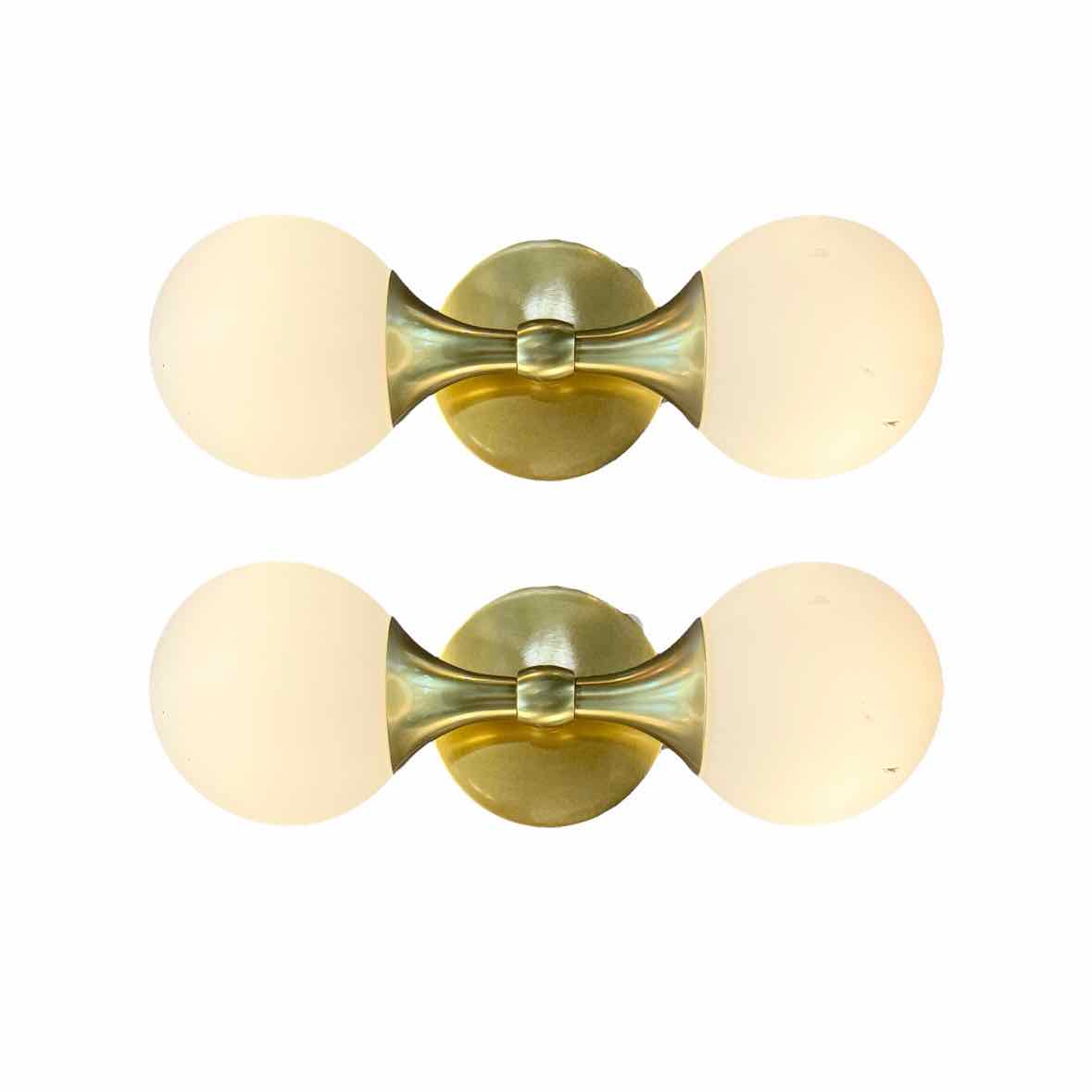 PAIR of Double Light Brass Sconces