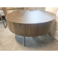 Round Wood Coffee Table w/ Metal Legs