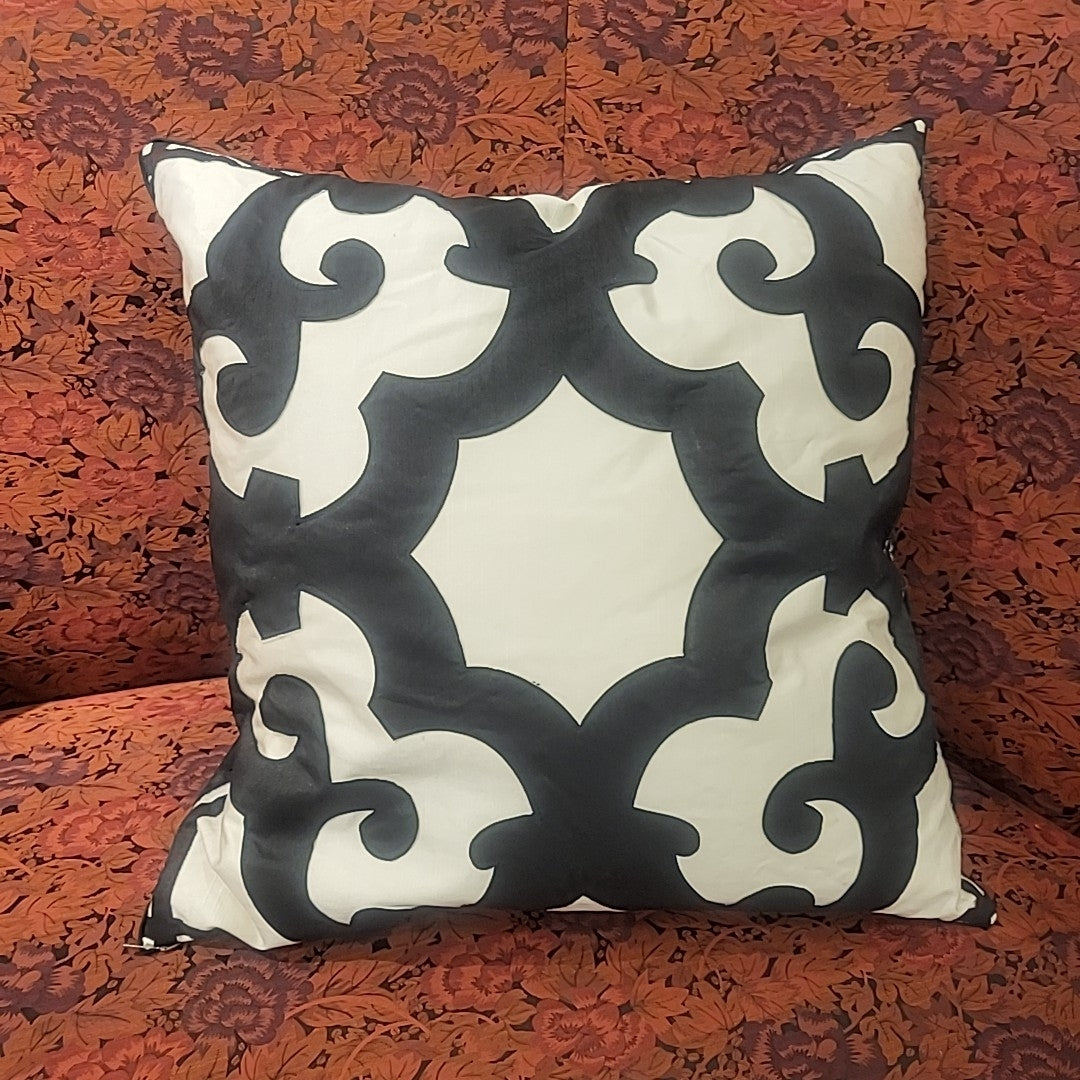 Large Black & White Square Pillow