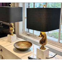 Jonathan Adler Cheval Brass/Marble Table Lamp