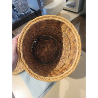 Tall Seagrass Wicker Basket w/ Lid - colletteconsignment.com