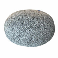 Custom Heather Gray Woven Wool Pouf