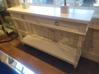 Farringdon Small White Console Table w/ Brass Pulls by Bramble