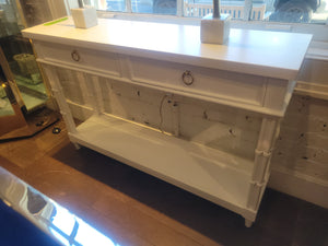 Farringdon Small White Console Table w/ Brass Pulls by Bramble