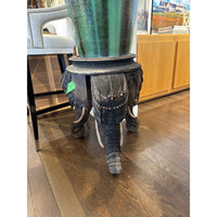 Antique Carved Wood Elephant Side Table / Pedestal