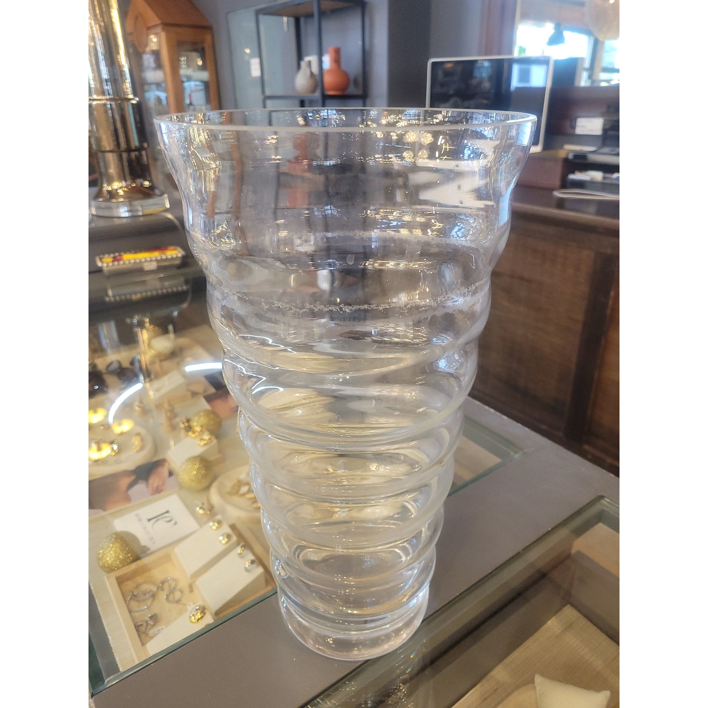 Tall Glass Hurricane Vase