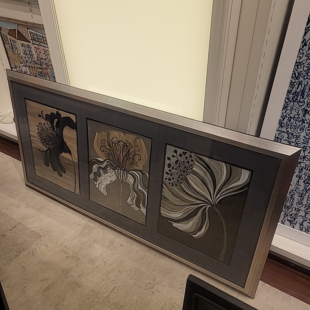 Framed Florals Triptych by Jody Morlock