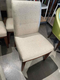 SET of 8 Gray Upholstered Dining Chairs by Bill Sofield for Baker (AS IS)
