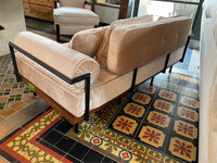 Low 2-Seater Sofa w/ Metal & Teak Frame Attrib. to P. Tendercool