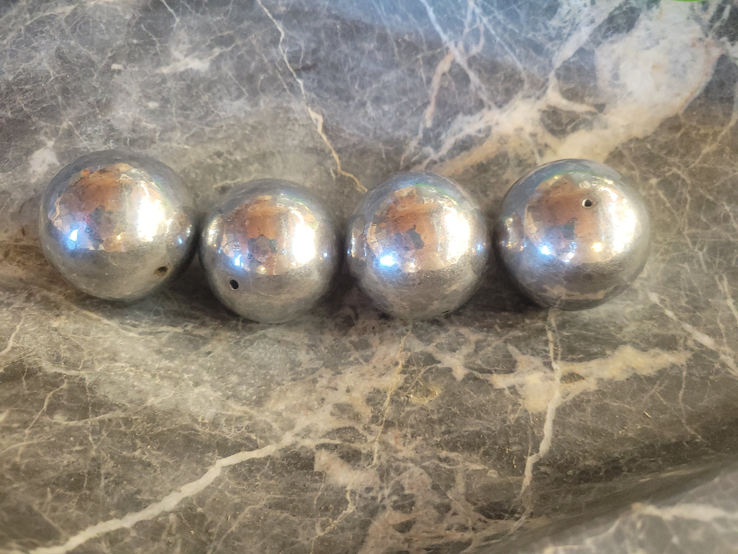 SET of 4 Silver Zen Balls