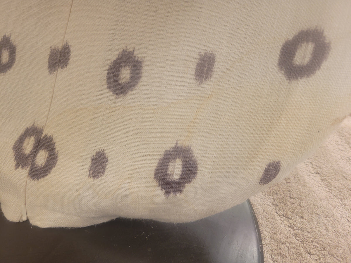 Mid-Century Style High-Back Purple Spots Swivel Chair on Metal Base (AS IS)