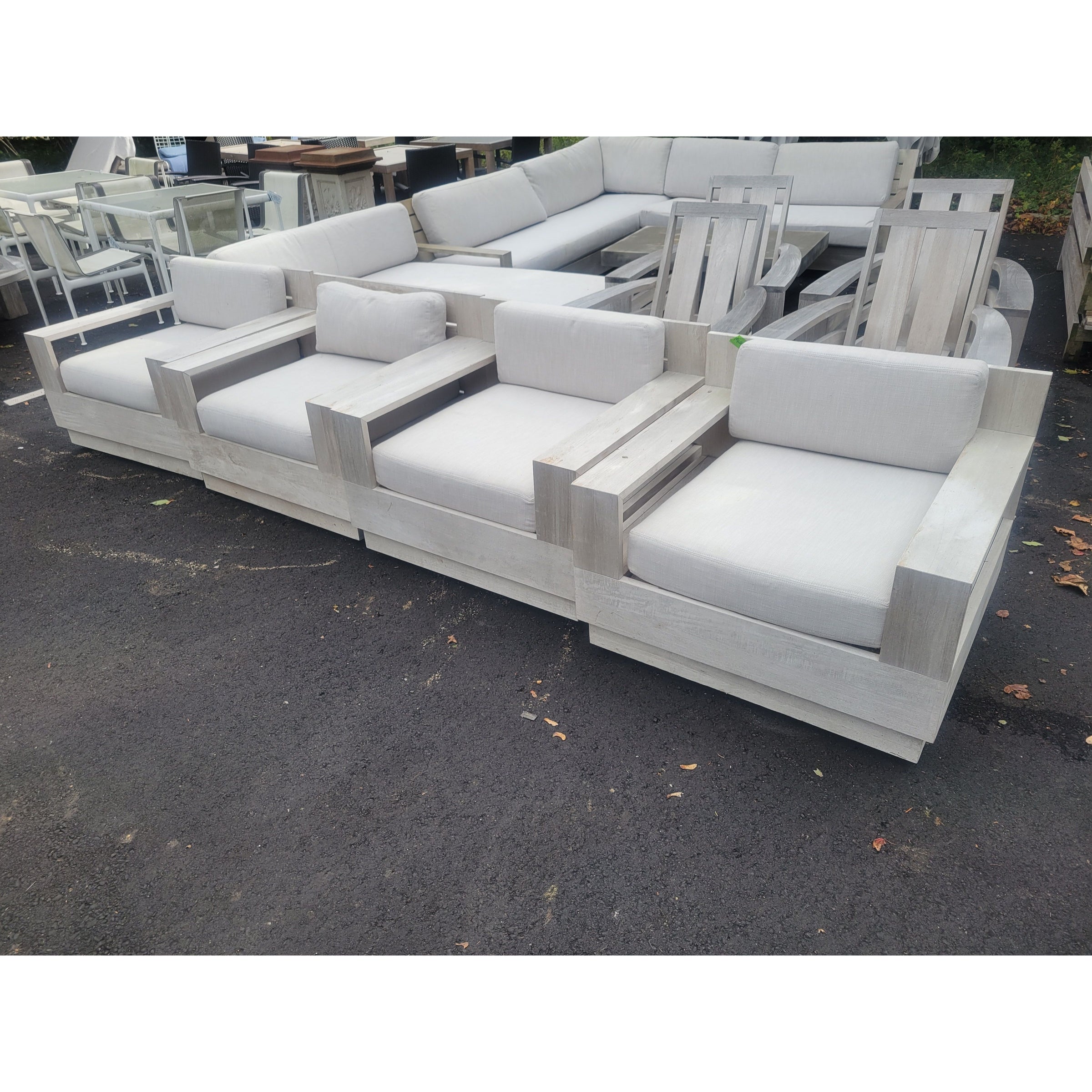 Custom Teak Swivel Lounge Chair