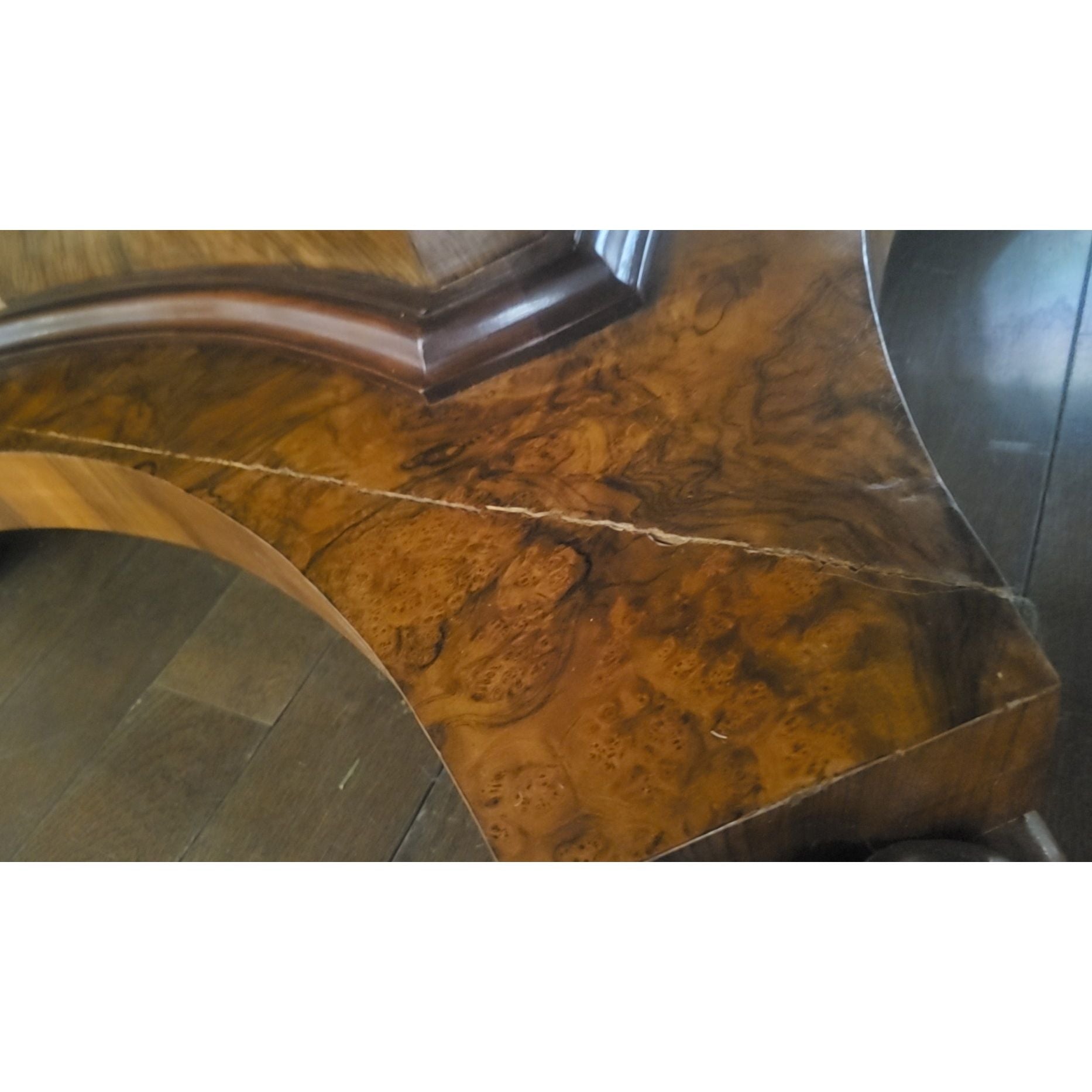 Custom Made Italian Wood Dining Table w/ Inlay