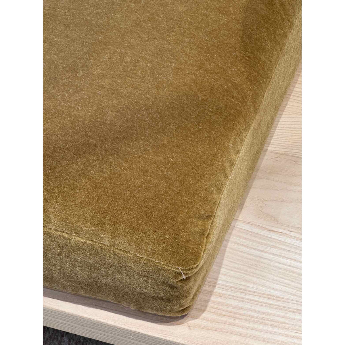 Amber Mohair Sofa w/ Ash Base & Side Table - AS IS