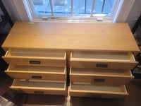 6-Drawer Natural Oak Dresser w/ Metal Pulls