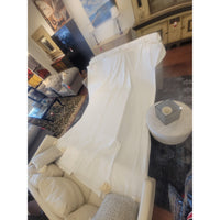 Flower Embroidered Linen Set: King-Sized Sheet & 2 Square Shams (AS IS) - colletteconsignment.com
