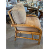 PAIR of Bamboo Chairs w/ Diamond Pattern Cushions