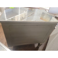 PAIR of Antiqued Mirror Glass Nightstands