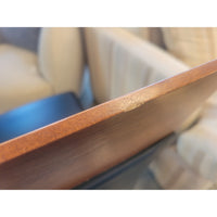 SET of 8 Custom Cherry Wood & Leather Dining Side Chairs by Dinec