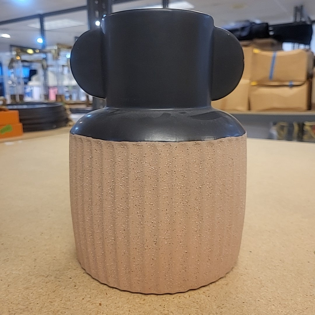 Matte Pink & Black Ceramic Jug w/ 2 Extensions