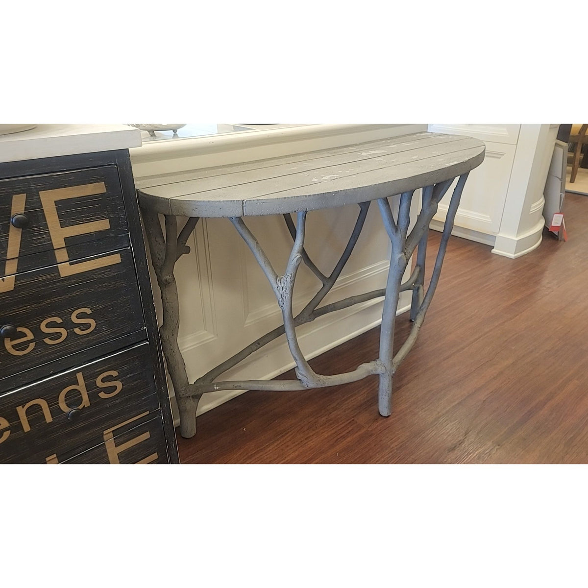 Duke Stonecast Demilune Table by Made Goods (AS IS)
