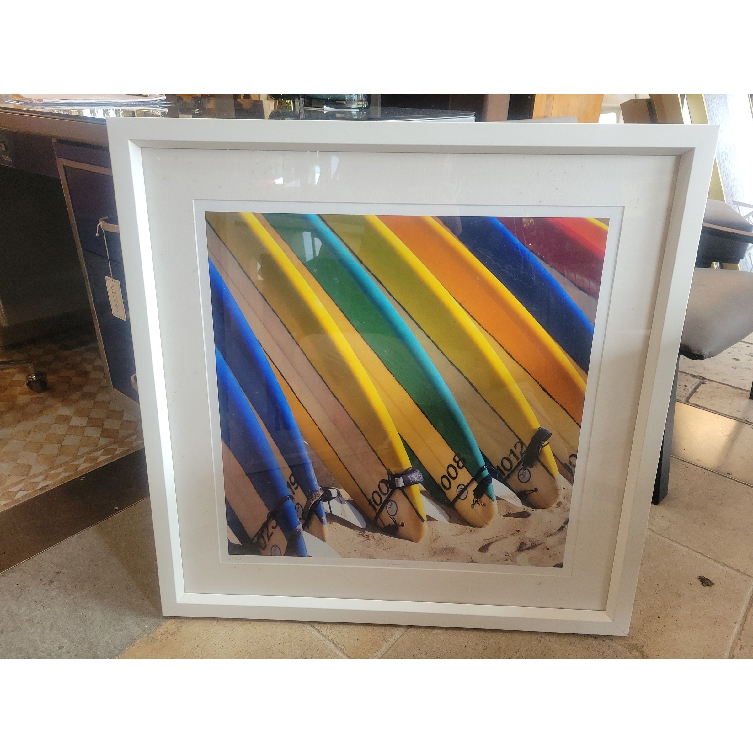 Framed Surfboards Giclee Photography Print by Trowbridge Gallery London - AS IS