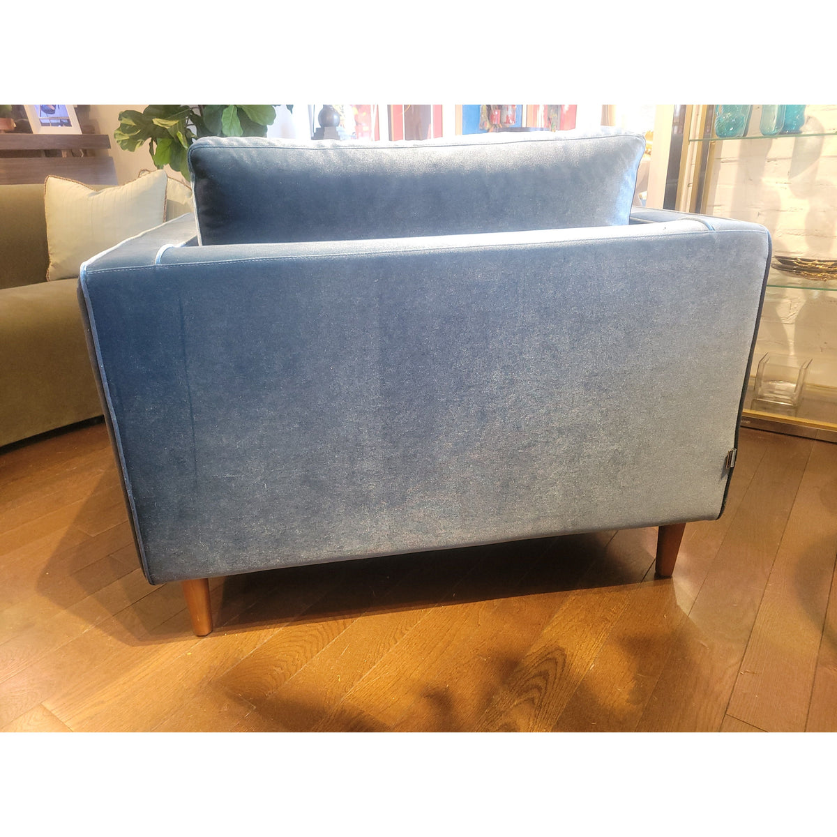 PAIR of Blue Velvet Luca Arm Chairs by Rove Concepts