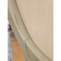 SET of 10 French Linen & Wood Round-Back Dining Chairs by Safavieh (AS IS) - colletteconsignment.com