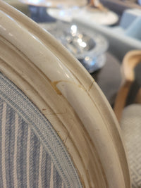 Louis XVI Style Arm Chair w/ Fermoie Fabric Attrib. to Amy Berry Home (AS IS)