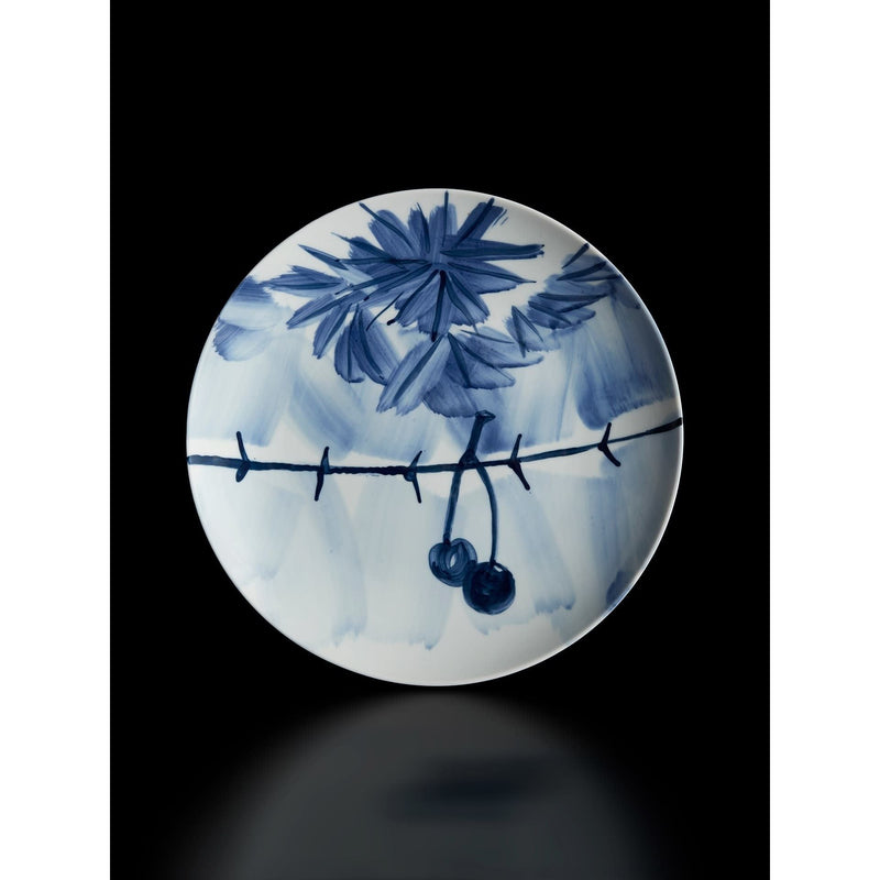 "Barbed Wire & Two Cherries, 2014" by Jared Fitzgerald - Chinese Porcelain Plate