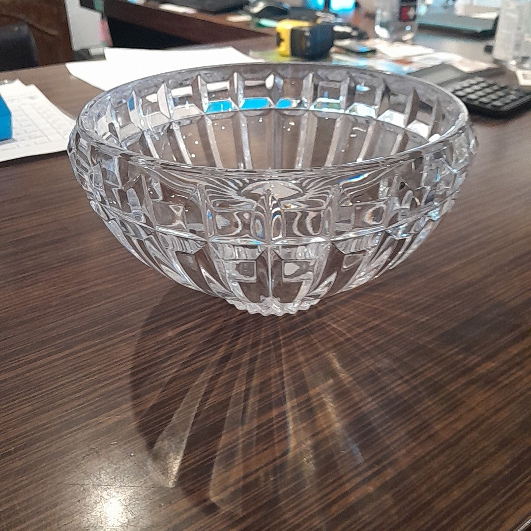 Ribbed Crystal Fruit Bowl 8"Diam x 4.5"H