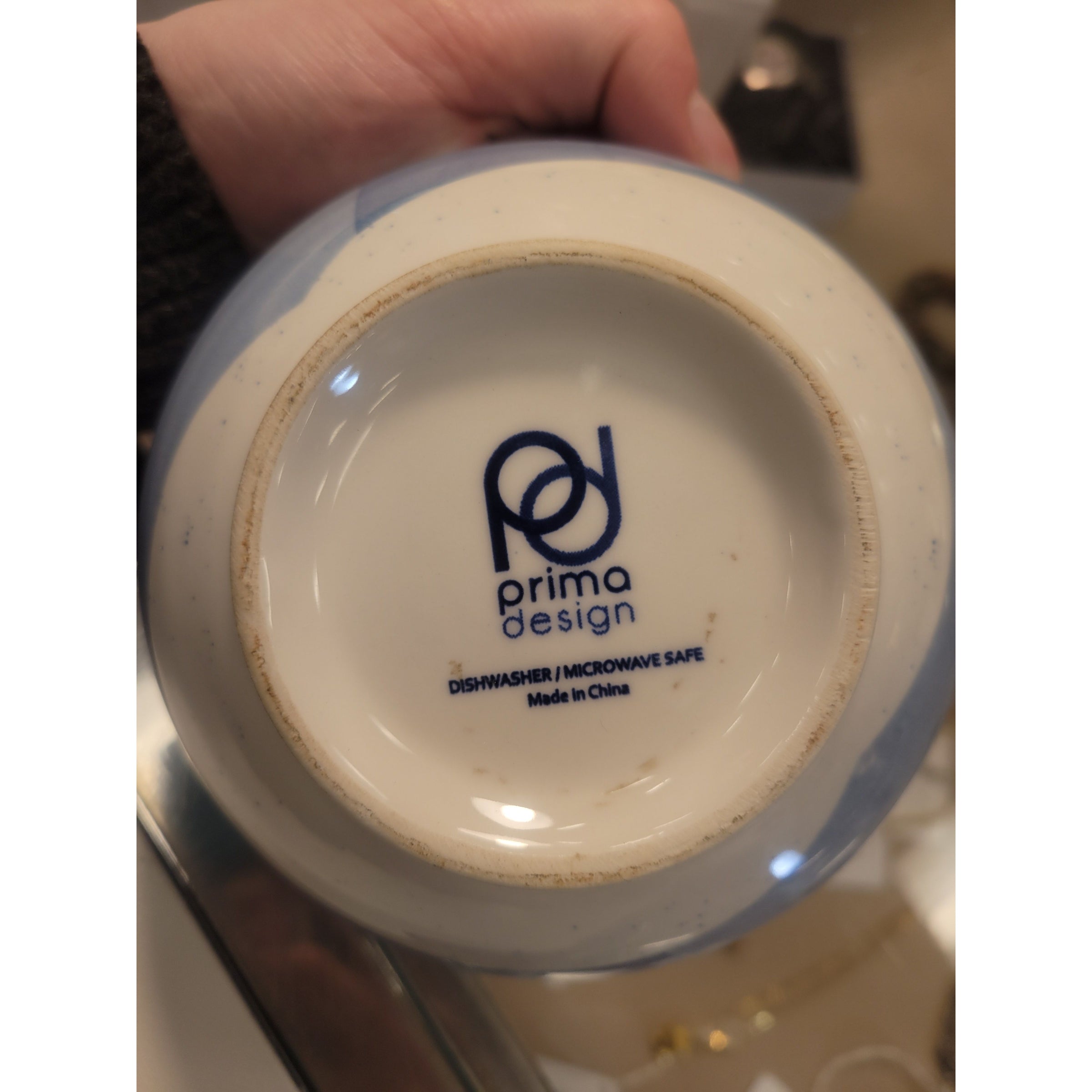 Set of 3 Blue & White Ceramic Bowls by Prima