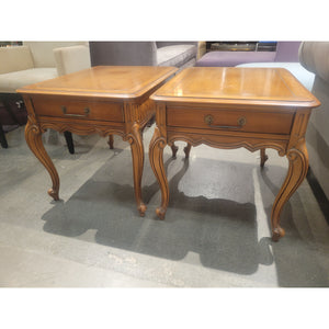 PAIR of Vintage French Provincial Style Wood Side Tables