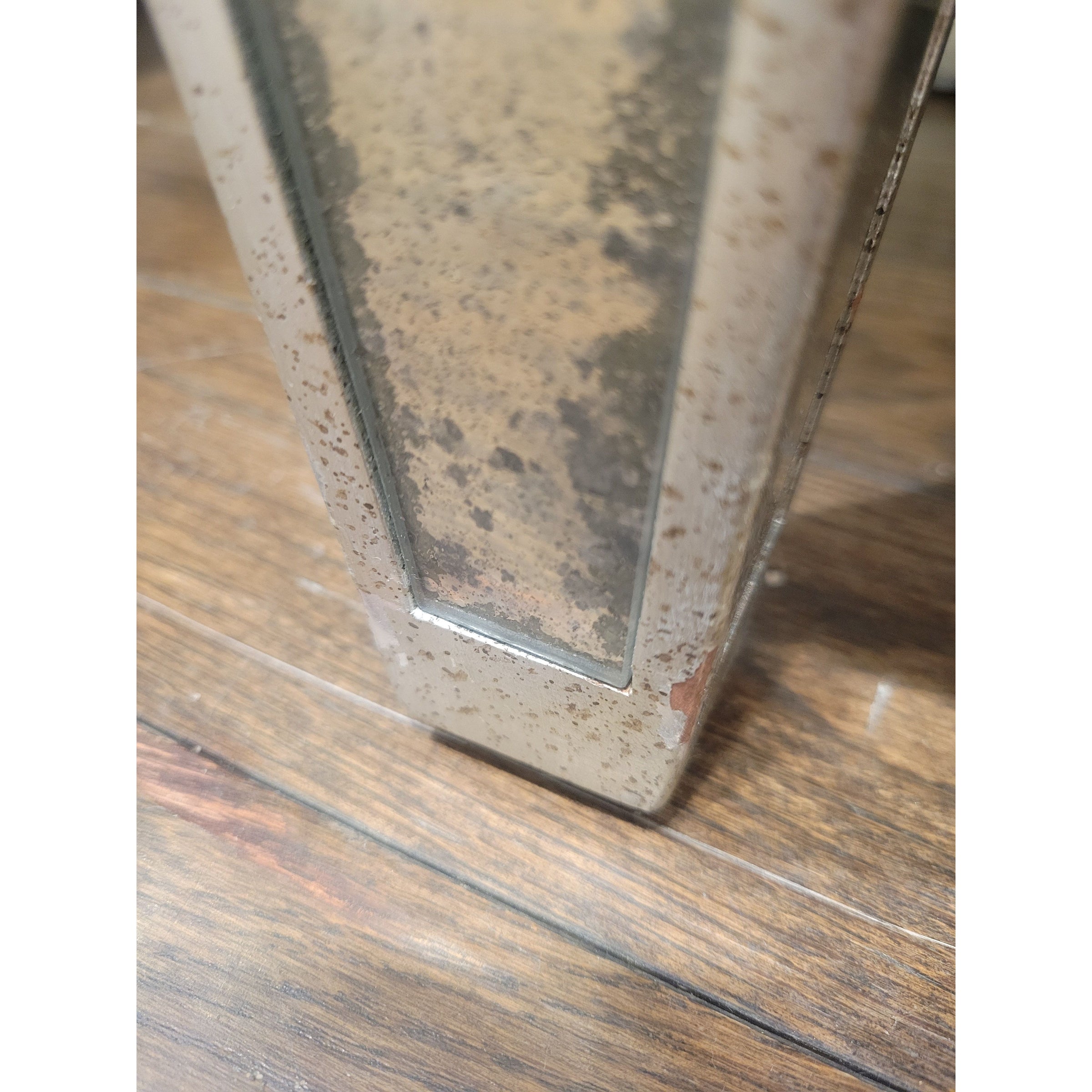 PAIR of Antiqued Mirror Glass Nightstands