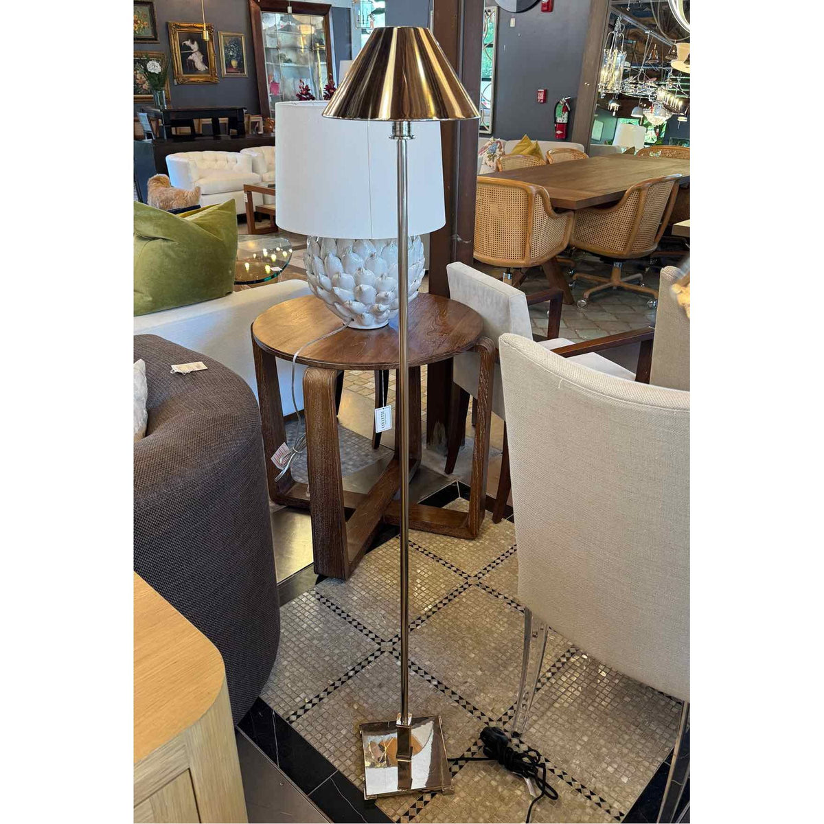 PAIR of Petite Metal Candlestick Floor Lamps by RH