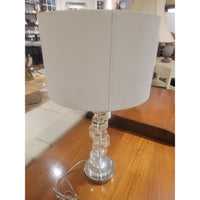 Crankshaft Style Stacked Acrylic & Chrome Table Lamp w/ Shade