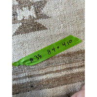 4.10' x 8.4' Brown Tribal Patterns on Beige Kilim Rug #35