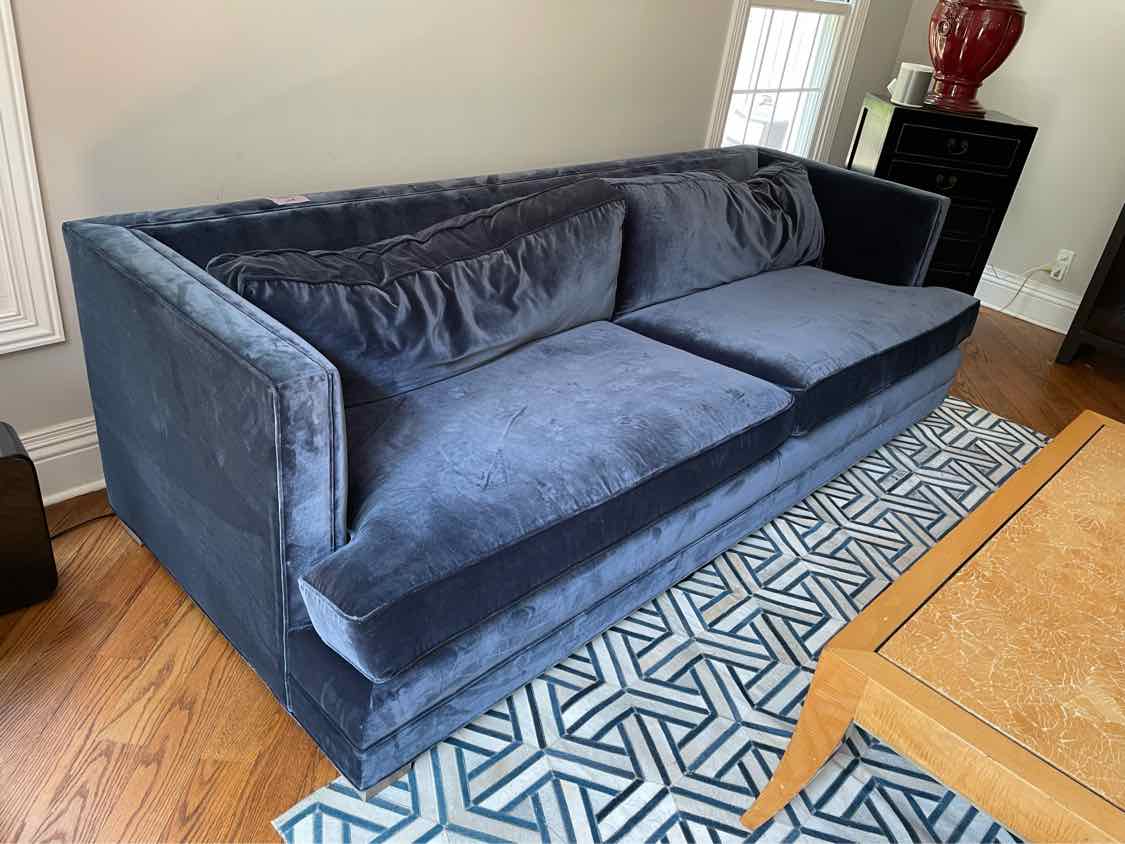 Navy Velvet Sofa by MG+BW