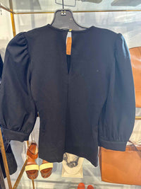 Women's Amanda Uprichard Size P Black Pomander T-Shirt Top