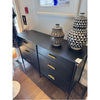Black Metal & Brass 6-Drawer Dresser