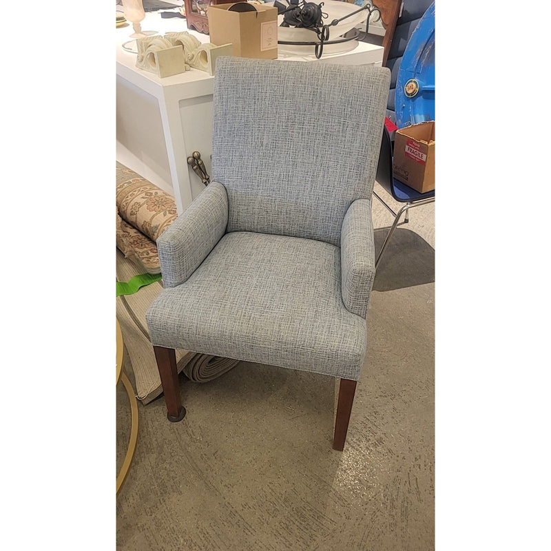 'Thomas' Blue Gray Weave Upholstered High Back Chair by Ethan Allen