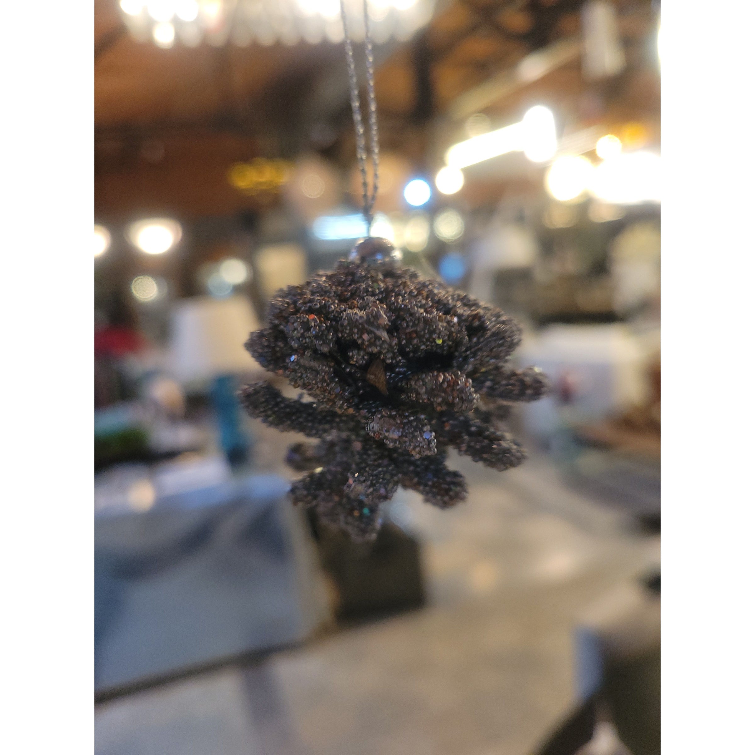 Set of 12 Silver Pinecone Ornaments