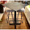 Vintage Blackwash Wood & Metal High Top Table