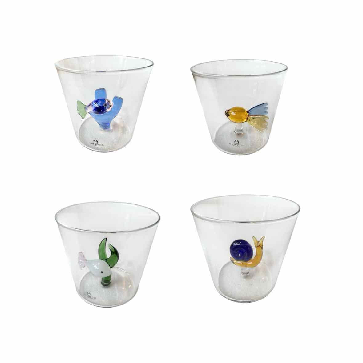 SET of 4 Fish Tumblers by Ichendorf Milano